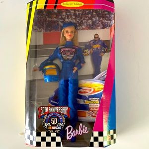 50th Anniversary Nascar 1948 to 1998 Barbie Doll From 1990’s. Brand New